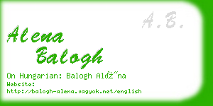 alena balogh business card